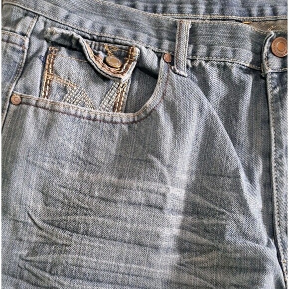 Brooklyn Xpress Jeans Shorts Men’s 40 Blue Denim Jorts Hip Hop Baggy Distressed - Picture 4 of 10